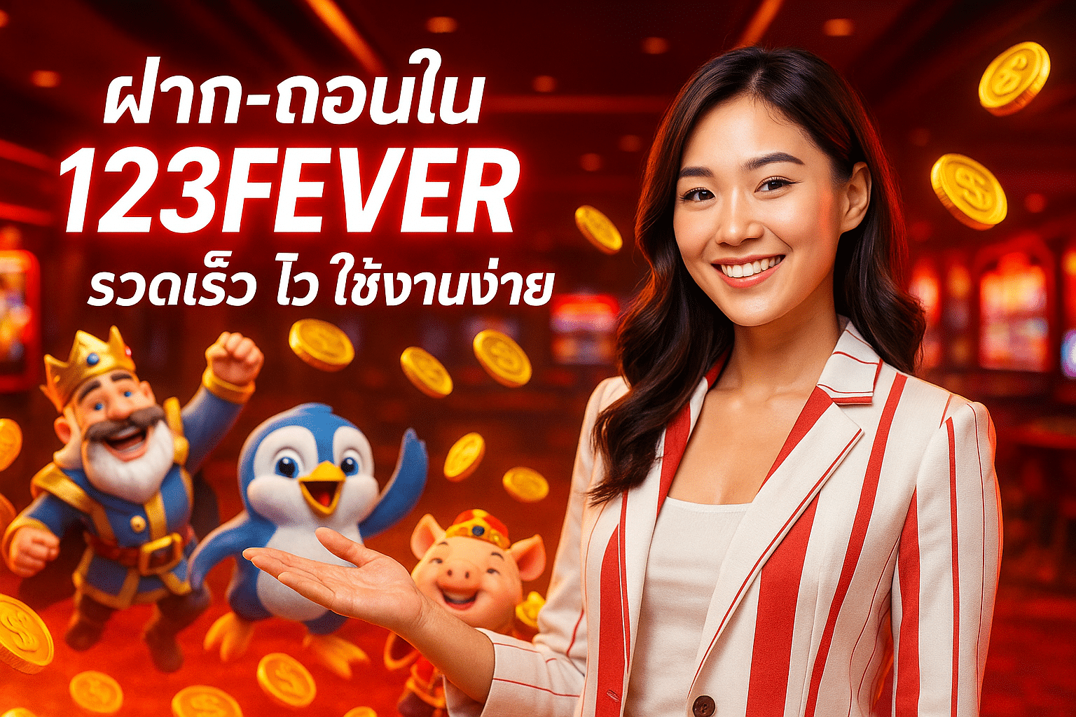 ฝาก-ถอนใน 123FEVER รวดเร็ว ไว ใช้งานง่าย