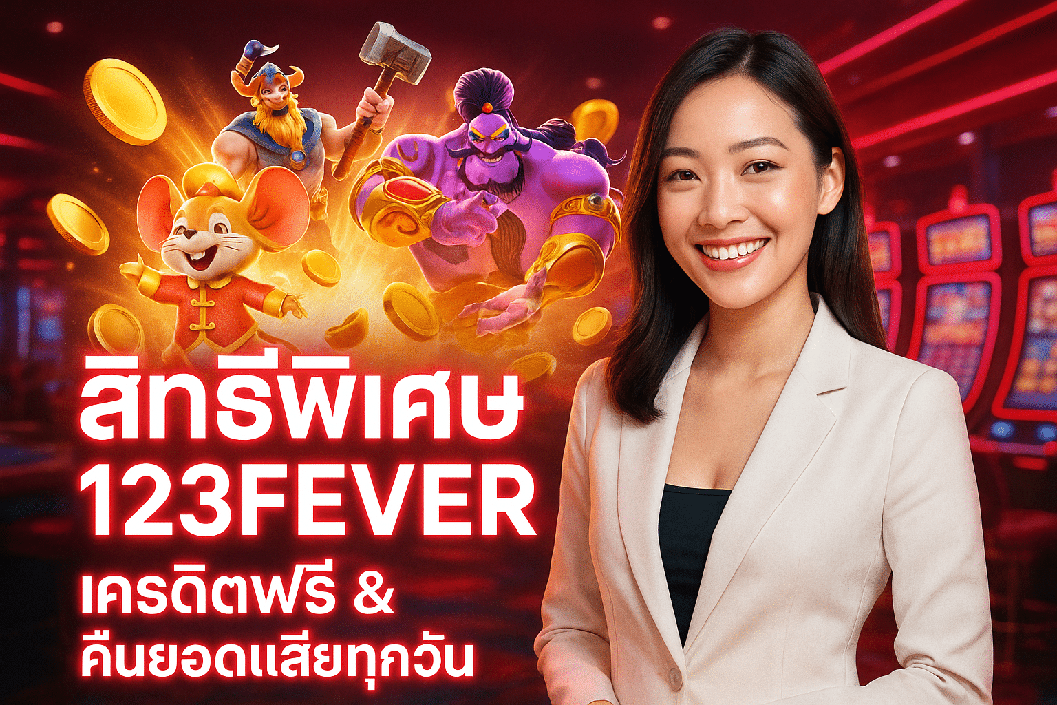 สิทธิพิเศษ 123FEVER เครดิตฟรี & คืนยอดเสียทุกวัน